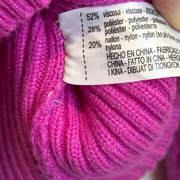 Zara Fuchsia Hot Pink Cropped Mock Neck Sweater - Picture 8 of 9